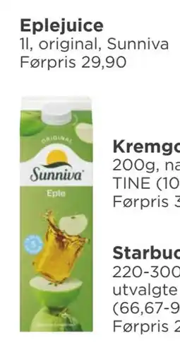 Meny Eplejuice, NOK 20 tilbud