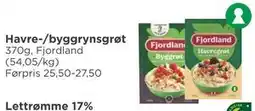 Meny Havre-/byggrynsgrøt, NOK 20 tilbud