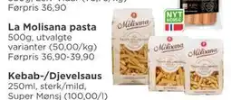 Meny La Molisana pasta, NOK 25 tilbud