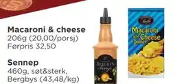 Meny Macaroni & cheese, NOK 20 tilbud