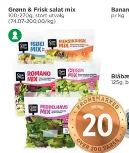 Meny Grønn & Frisk salat mix, NOK 20 tilbud