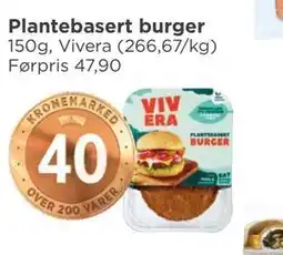 Meny Plantebasert burger, NOK 40 tilbud