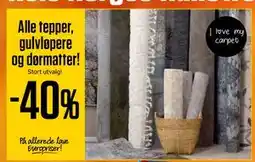 Europris Alle tepper, gulvløpere og dørmatter! tilbud