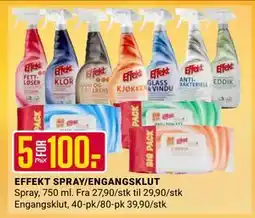 Europris EFFEKT SPRAY/ENGANGSKLUT, NOK 100 tilbud