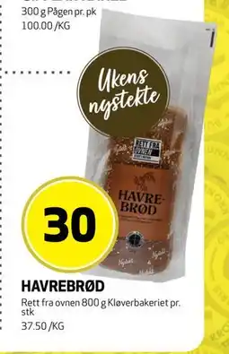 Bunnpris HAVREBRØD, NOK 30 tilbud