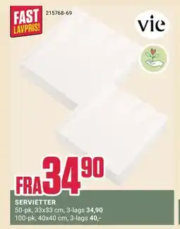 Europris SERVIETTER tilbud