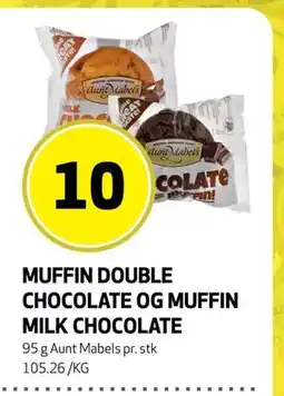 Bunnpris MUFFIN DOUBLE CHOCOLATE OG MUFFIN MILK CHOCOLATE, NOK 10 tilbud