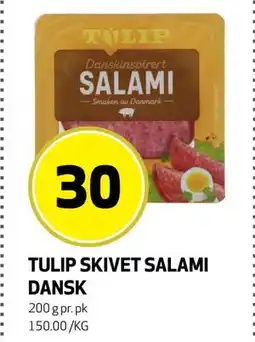 Bunnpris TULIP SKIVET SALAMI DANSK, NOK 30 tilbud