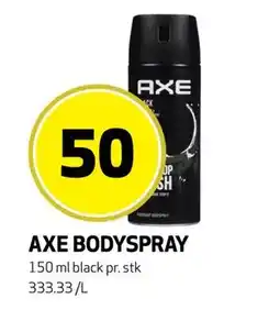 Bunnpris AXE BODYSPRAY, NOK 50 tilbud