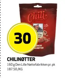 Bunnpris CHILINØTTER, NOK 30 tilbud