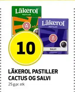 Bunnpris LÄKEROL PASTILLER CACTUS OG SALVI, NOK 10 tilbud