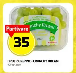 Bunnpris DRUER GRØNNE - CRUNCHY DREAM, NOK 35 tilbud