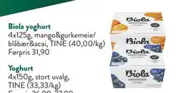 Jacobs Biola yoghurt, NOK 20 tilbud