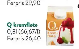 Jacobs Q kremfløte, NOK 20 tilbud