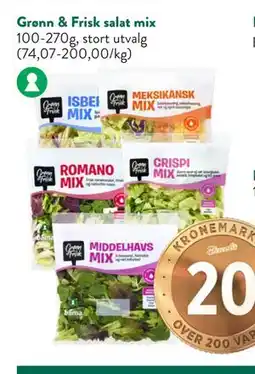 Jacobs Grønn & Frisk salat mix, NOK 20 tilbud