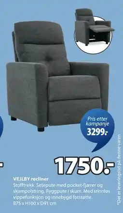 JYSK VEJLBY recliner, NOK 1750 tilbud