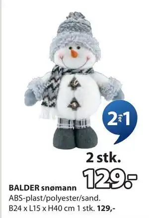 JYSK BALDER snømann, NOK 129 tilbud