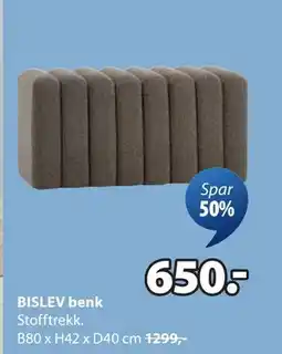 JYSK BISLEV benk, NOK 650 tilbud