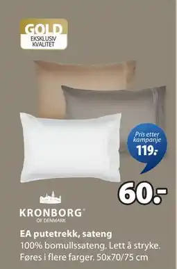 JYSK EA putetrekk, sateng, NOK 60 tilbud