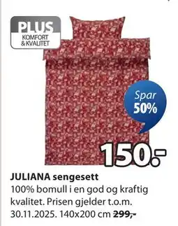 JYSK JULIANA sengesett, NOK 150 tilbud
