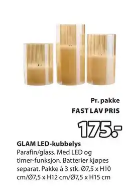 JYSK GLAM LED-kubbelys, NOK 175 tilbud