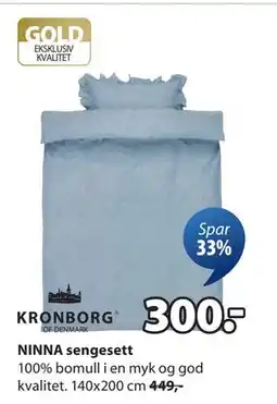 JYSK NINNA sengesett, NOK 300 tilbud