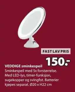 JYSK VEDDIGE sminkespeil, NOK 150 tilbud
