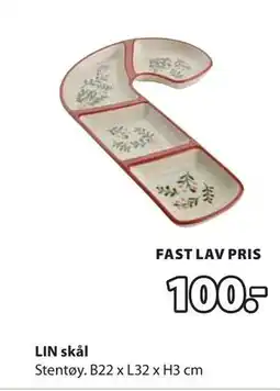JYSK LIN skål, NOK 100 tilbud