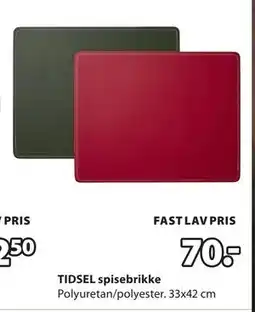 JYSK TIDSEL spisebrikke, NOK 70 tilbud