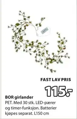 JYSK BOR girlander, NOK 115 tilbud