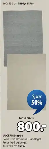 JYSK LUCERNE teppe tilbud
