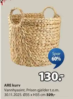 JYSK ARE kurv, NOK 130 tilbud