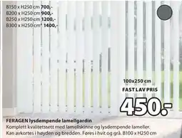 JYSK FERAGEN lysdempende lamellgardin tilbud