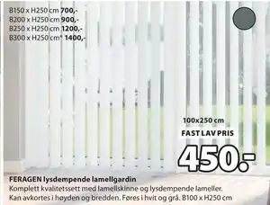 JYSK FERAGEN lysdempende lamellgardin tilbud