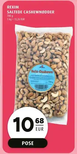 Scandinavian Park REXIM SALTEDE CASHEWNØDDER, EUR 10.68 tilbud