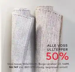 Skeidar Voss teppe 160x230cm, NOK 549 tilbud