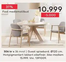 Skeidar Guest spisebord, NOK 15999, Medlemspris tilbud