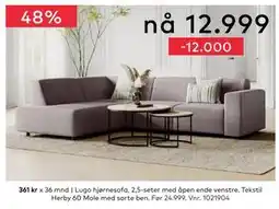 Skeidar Lugo hjørnesofa, NOK 12999 tilbud