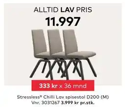 Skeidar Stressless Chilli Lav spisestol, NOK 11997 tilbud