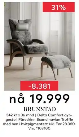 Skeidar Delta Comfort gyngestol, NOK 19999 tilbud