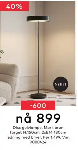 Skeidar Disc gulvlampe, NOK 899 tilbud