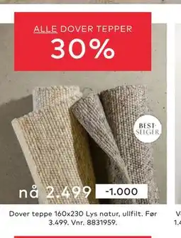 Skeidar ALLE DOVER TEPPER tilbud