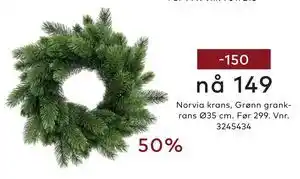 Skeidar Norvia krans, NOK 149 tilbud