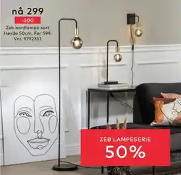 Skeidar Zeb bordlampe sort, NOK 299 tilbud