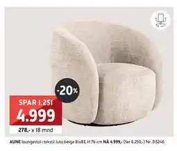 Bohus AUNE loungestol, NOK 4999 tilbud