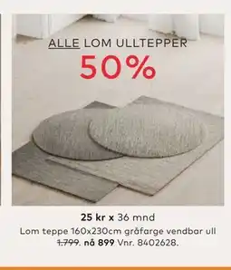 Skeidar Lom teppe, NOK 899 tilbud