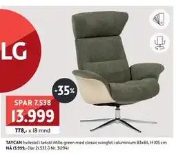 Bohus TAYCAN hvilestol, NOK 13999 tilbud
