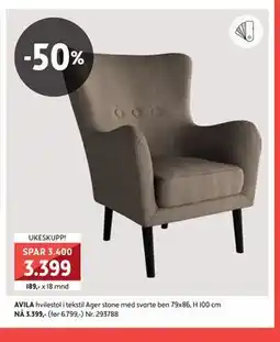 Bohus AVILA hvilestol, NOK 3399 tilbud