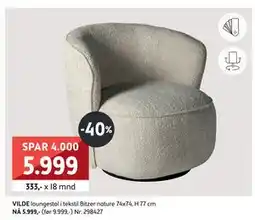 Bohus VILDE loungestol, NOK 5999 tilbud