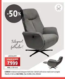 Bohus LISBOA hvilestol, NOK 7999 tilbud